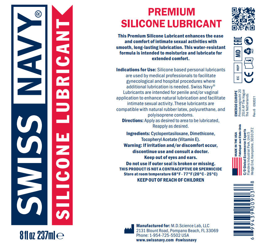Swiss Navy Silicone Lubricant, 2 fl oz