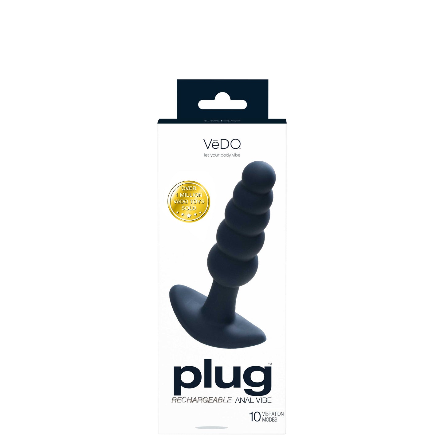 PLUG Rechargeable Vibrating Plug, Black Pearl