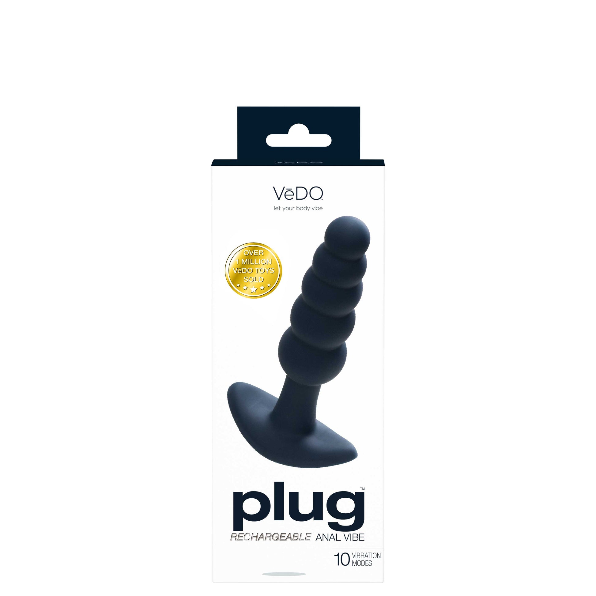 PLUG Rechargeable Vibrating Plug, Black Pearl