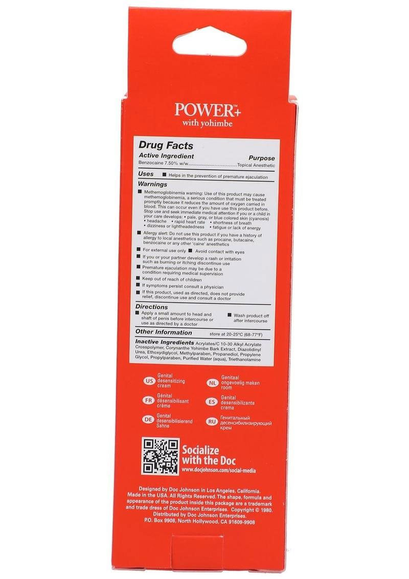 Power Plus Delay Cream for Men, 2 oz